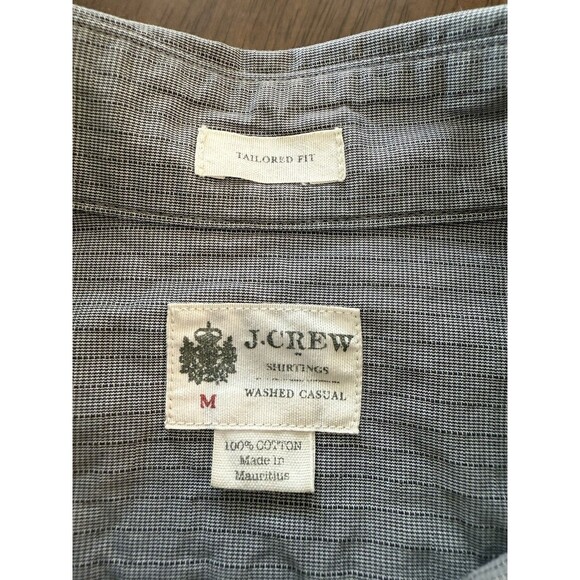 J.Crew Men’s Tailored Fit Shirt M Gray Stripe Roll-Tab Sleeves 100% Cotton - Picture 9 of 14